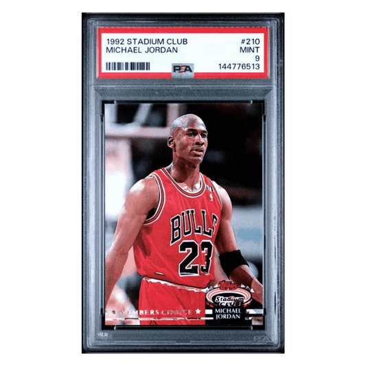 Michael Jordan PSA 9 1992 Topps Stadium Club Card #210