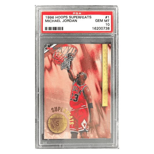 Michael Jordan PSA 10 1996 Skybox Hoops Superfeats Card #1
