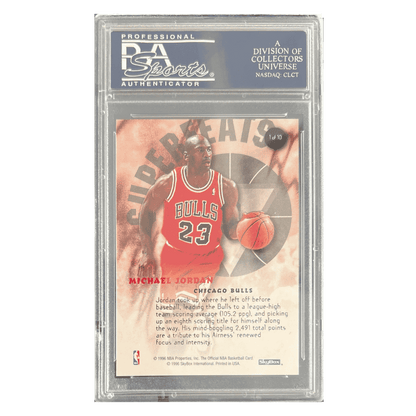 Michael Jordan PSA 10 1996 Skybox Hoops Superfeats Card #1
