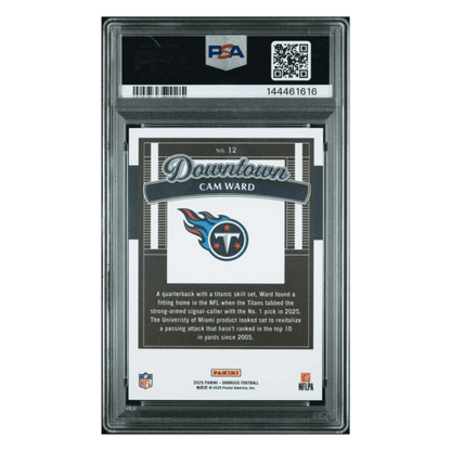 Cam Ward PSA 10 2025 Panini Donruss Downtown! Rookie RC Card #12