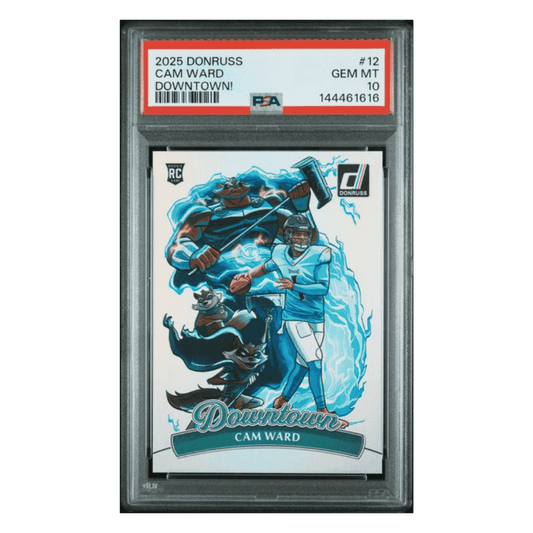 Cam Ward PSA 10 2025 Panini Donruss Downtown! Rookie RC Card #12
