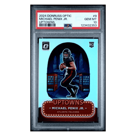 Michael Penix Jr PSA 10 2024 Panini Donruss Optic Uptowns Rookie RC Card #9