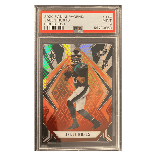 Jalen Hurts PSA 9 2020 Panini Phoenix Fire Burst Rookie RC Card #114