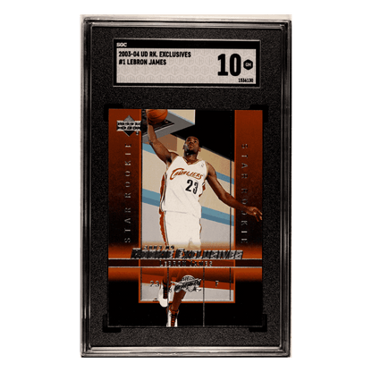 LeBron James SGC 10 2003-04 Upper Deck Rookie Exclusives Card #1