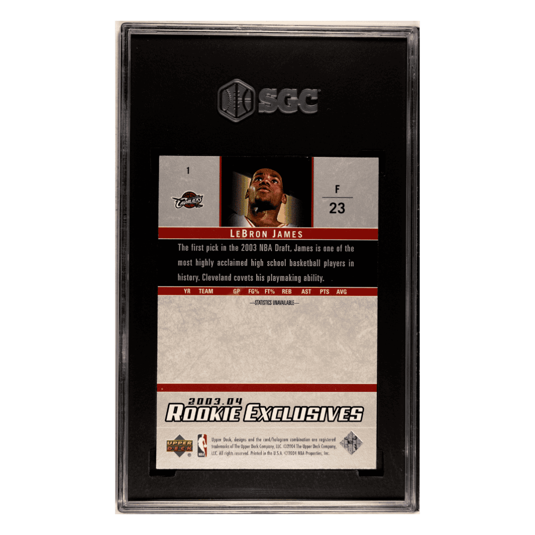 LeBron James SGC 10 2003-04 Upper Deck Rookie Exclusives Card #1