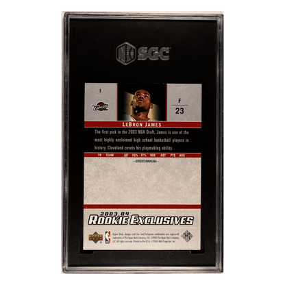 LeBron James SGC 10 2003-04 Upper Deck Rookie Exclusives Card #1