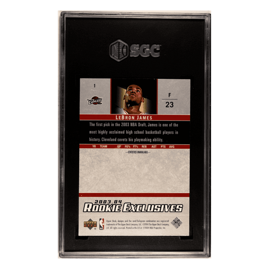 LeBron James SGC 10 2003-04 Upper Deck Rookie Exclusives Card #1