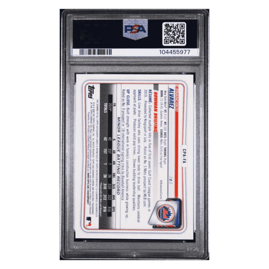 Francisco Alvarez PSA 9 2020 Topps Bowman Chrome Prospect Autographs Card #CPAFA