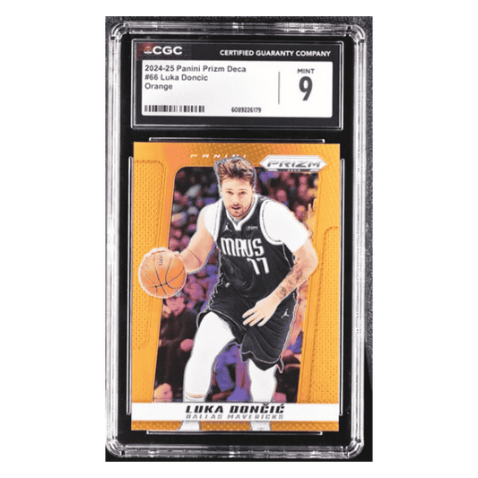 Luka Doncic CGC 9 2024-25 Panini Prizm Deca Orange #d/ 49 Card #66