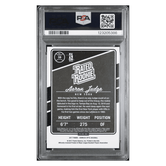 Aaron Judge PSA 10 2017 Panini Donruss Optic Rated Rookie Card #38
