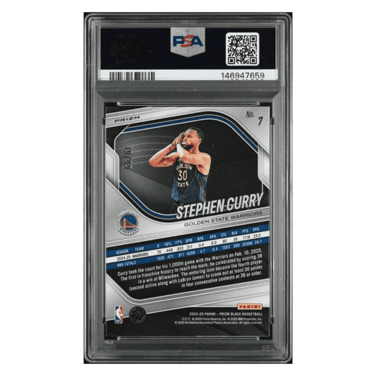 Steph Curry PSA 9 2024 Panini Prizm Black Purple Prizm #d/99 Card #7