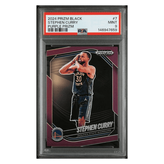 Steph Curry PSA 9 2024 Panini Prizm Black Purple Prizm #d/99 Card #7