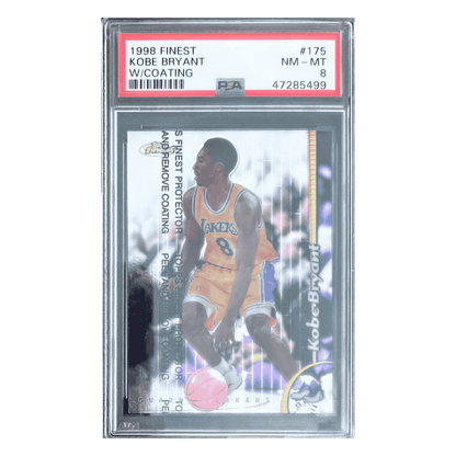 Kobe Bryant PSA 8 1998 Topps Finest w/ Coating Card #175