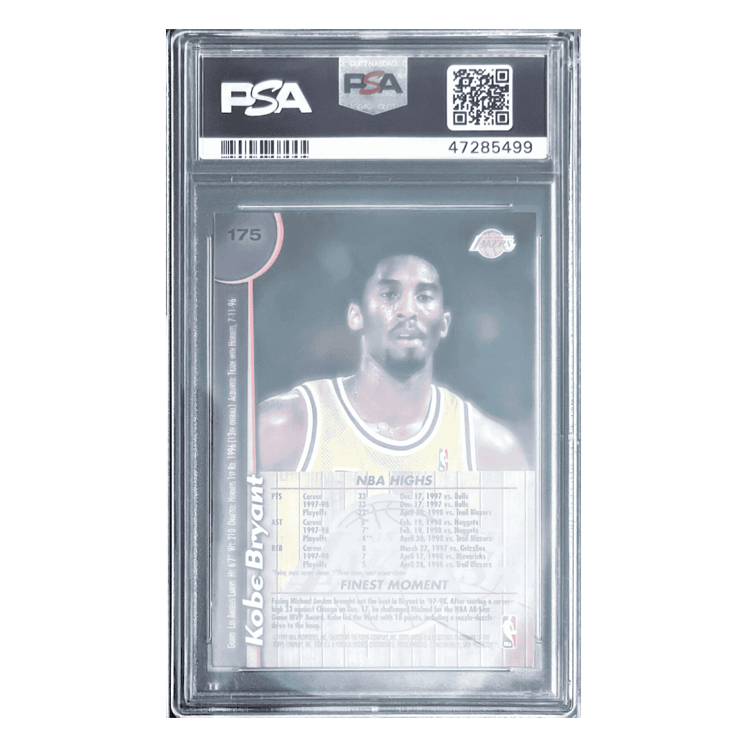 Kobe Bryant PSA 8 1998 Topps Finest w/ Coating Card #175