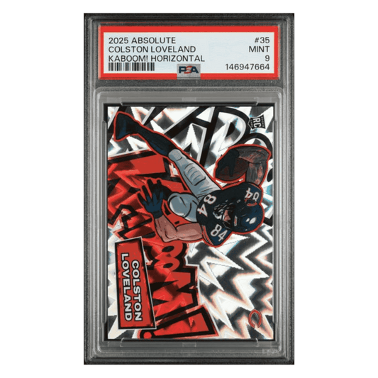 Colston Loveland PSA 9 2025 Panini Absolute Kaboom! Horizontal Rookie RC Card #35