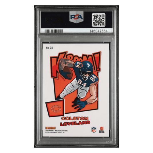 Colston Loveland PSA 9 2025 Panini Absolute Kaboom! Horizontal Rookie RC Card #35