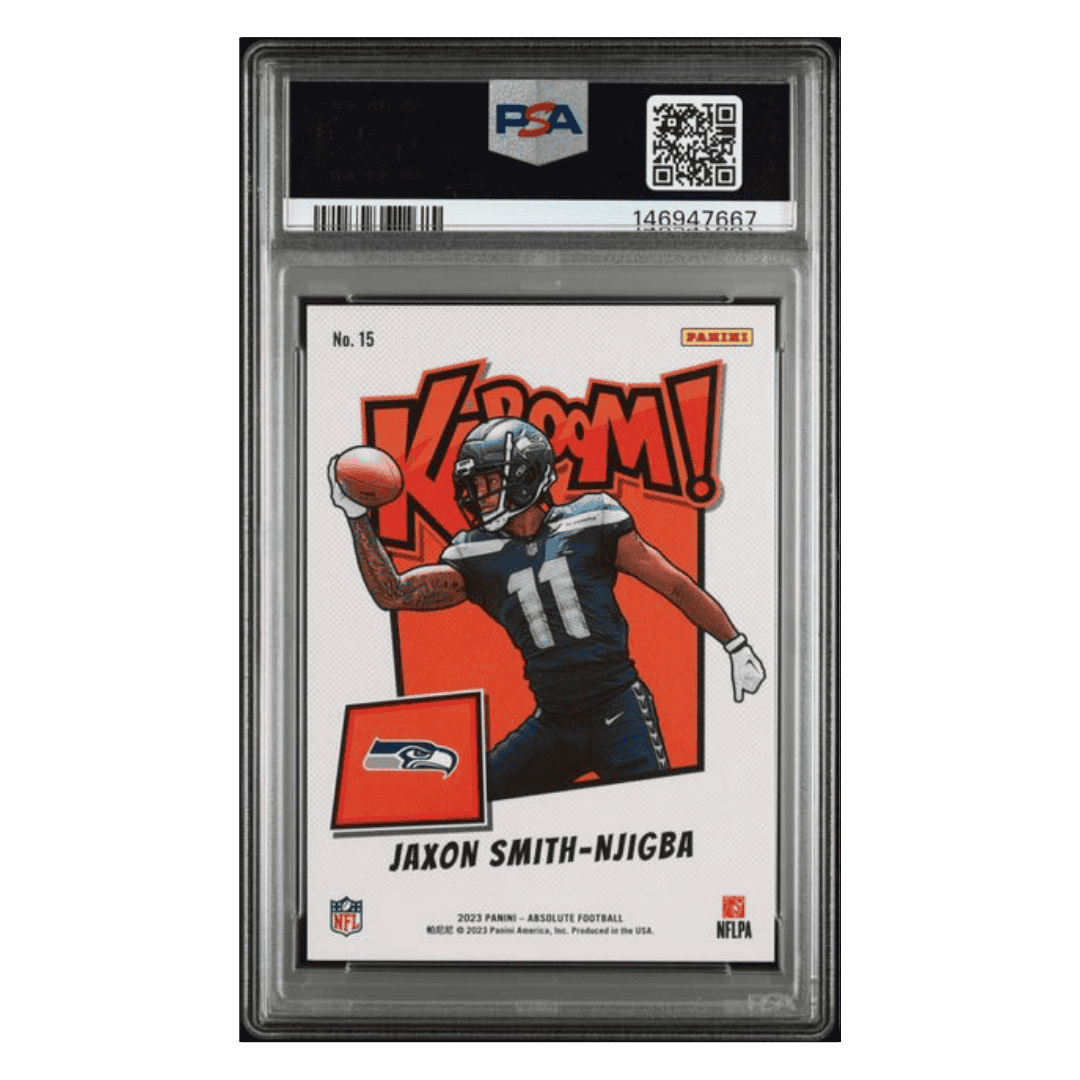 Jaxon Smith-Njigba PSA 9 2023 Panini Absolute Kaboom! Horizontal Rookie RC Card #15