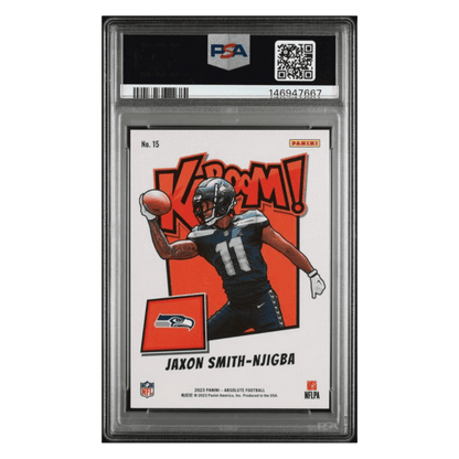 Jaxon Smith-Njigba PSA 9 2023 Panini Absolute Kaboom! Horizontal Rookie RC Card #15