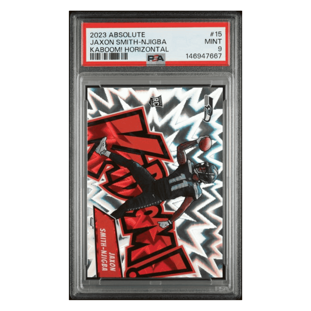 Jaxon Smith-Njigba PSA 9 2023 Panini Absolute Kaboom! Horizontal Rookie RC Card #15