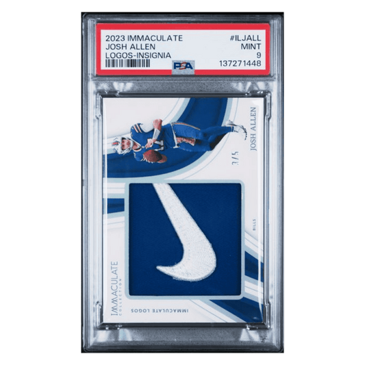 Josh Allen PSA 9 2023 Panini Immaculate Logos Insignia #d/ 5 Card #ILJALL