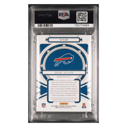 Josh Allen PSA 8 2024 Panini National Treasures Heirlooms Relic Patch Holo Gold #d/ 10 Card #HJAN