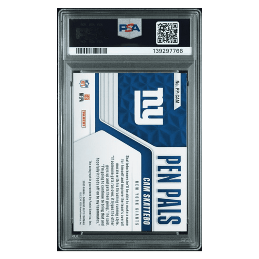 Cam Skattebo PSA 9 2025 Panini Donruss Elite Pen Pals Rookie RC Card #PPCAM