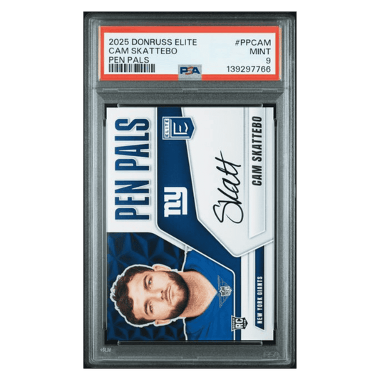 Cam Skattebo PSA 9 2025 Panini Donruss Elite Pen Pals Rookie RC Card #PPCAM