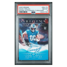 Isaac Teslaa PSA 8 2025 Panini Origins Rookie Autograph Turquoise #d/ 25 Card #RA-ITE