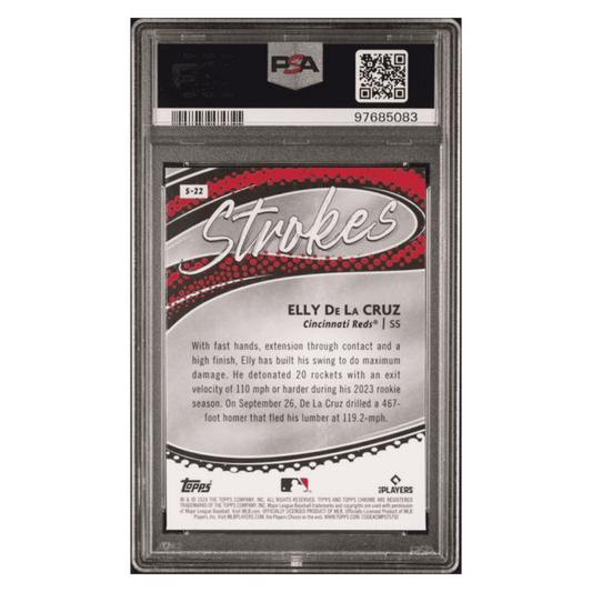 Elly De La Cruz PSA 10 2024 Topps Chrome Strokes Rookie RC Card #S22
