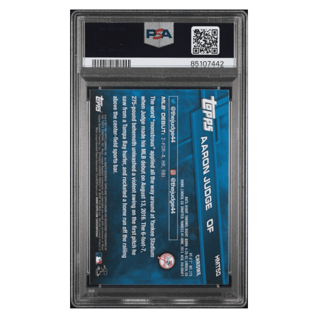Aaron Judge PSA 10 2017 Topps Chrome Update Rookie RC Card #HMT50