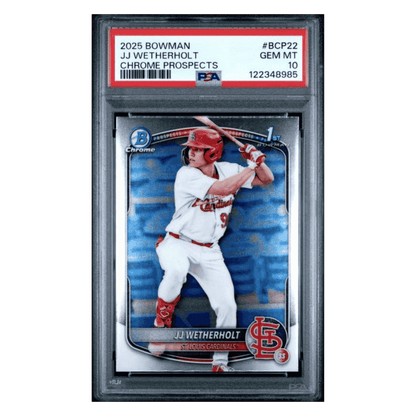 JJ Wetherholt PSA 10 2025 Topps Bowman Chrome Prospects Card #BCP22