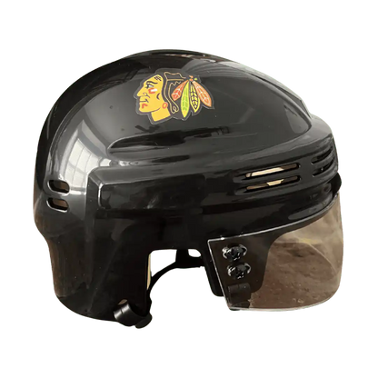 Chris Chelios Chicago Blackhawks Autographed Mini Replica Helmet with Inscription - Beckett COA
