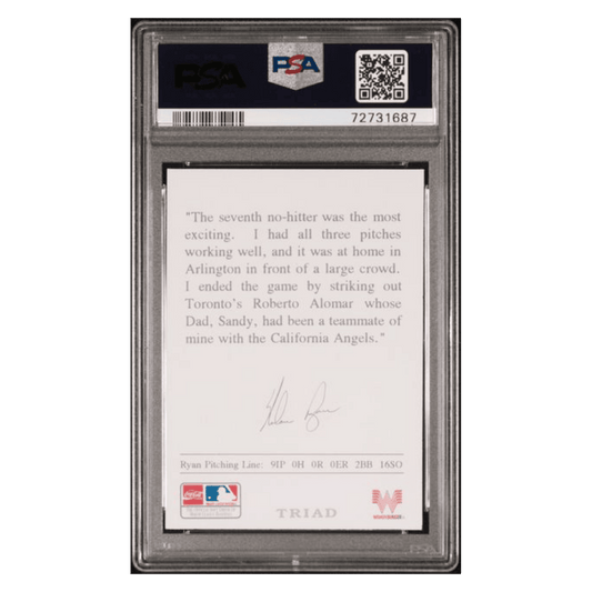 Nolan Ryan PSA 7 1993 Whataburger 7th No- Hitter Card