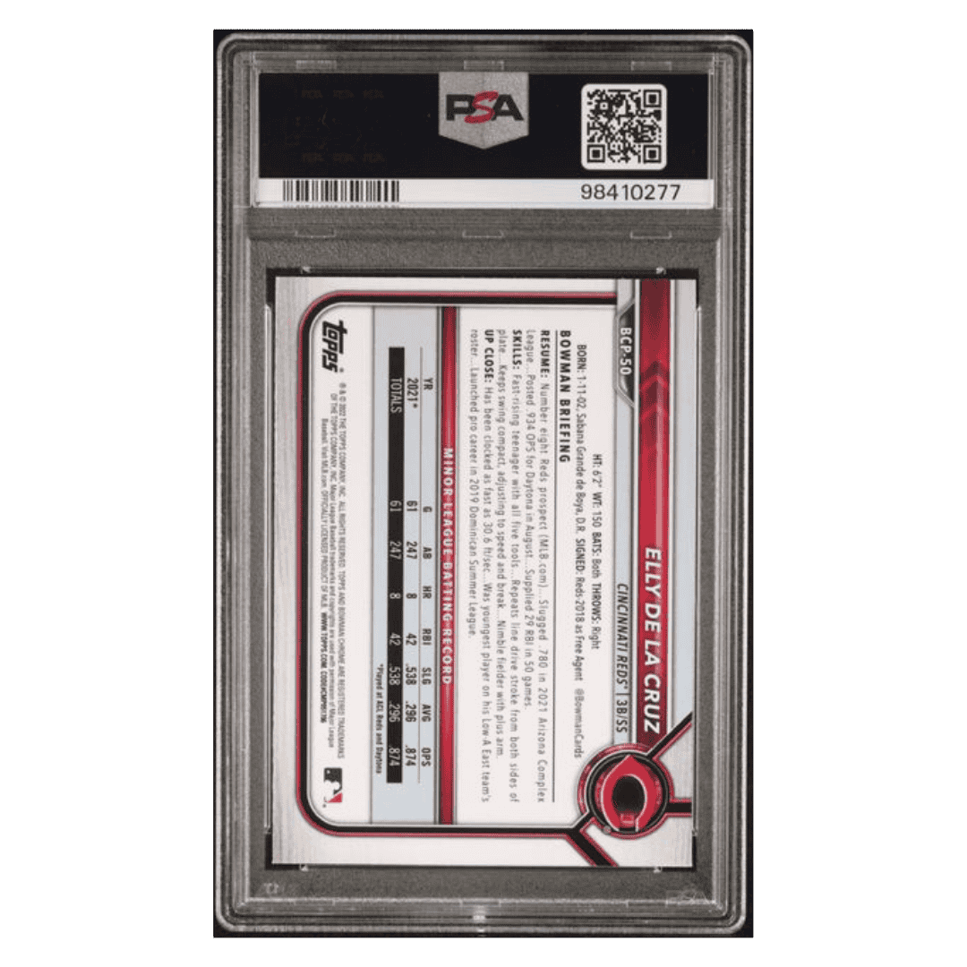 Elly De La Cruz PSA 8 2022 Topps Bowman Chrome Prospects Card #BCP50
