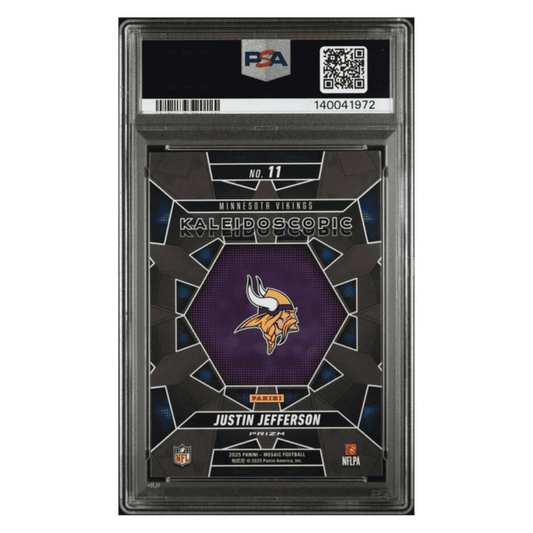 Justin Jefferson PSA 10 2025 Panini Mosaic Kaleidoscopic Case Hit Card #11
