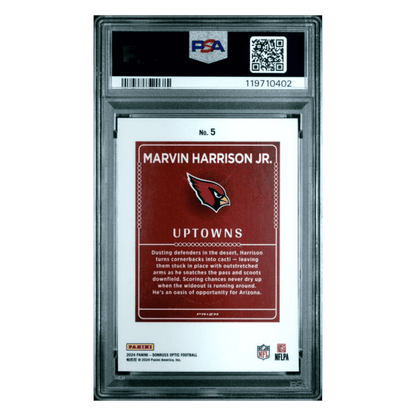 Marvin Harrison Jr PSA 9 2024 Panini Donruss Optic Uptowns Rookie RC Card #5
