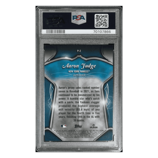 Aaron Judge PSA 10 2022 Topps Chrome Pinstriped Club Plaques Card #P2