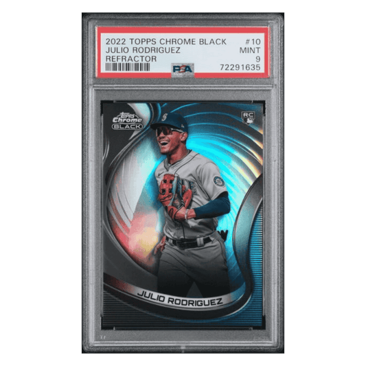 Julio Rodriguez PSA 9 2022 Topps Chrome Black Refractor Rookie RC Card #10