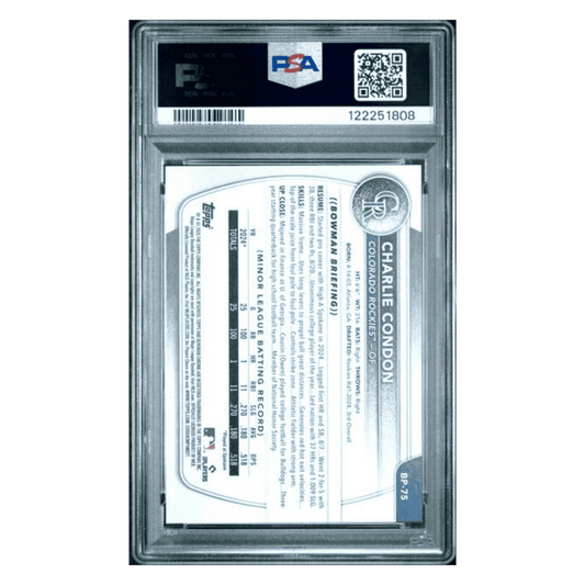 Charlie Condon PSA 10 2025 Topps Bowman Paper Prospects Card #BP75