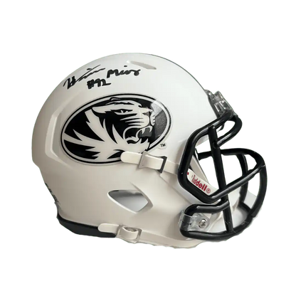 Harrison Mevis Missouri Tigers Autographed Matte White Mini Speed Helmet - JSA COA