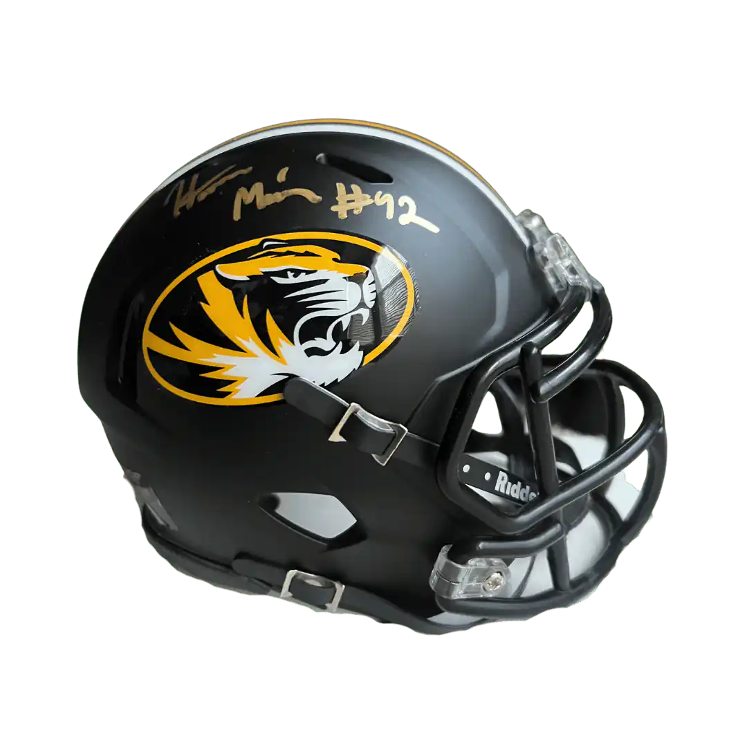 Harrison Mevis Missouri Tigers Autographed Mini Speed Helmet - JSA COA