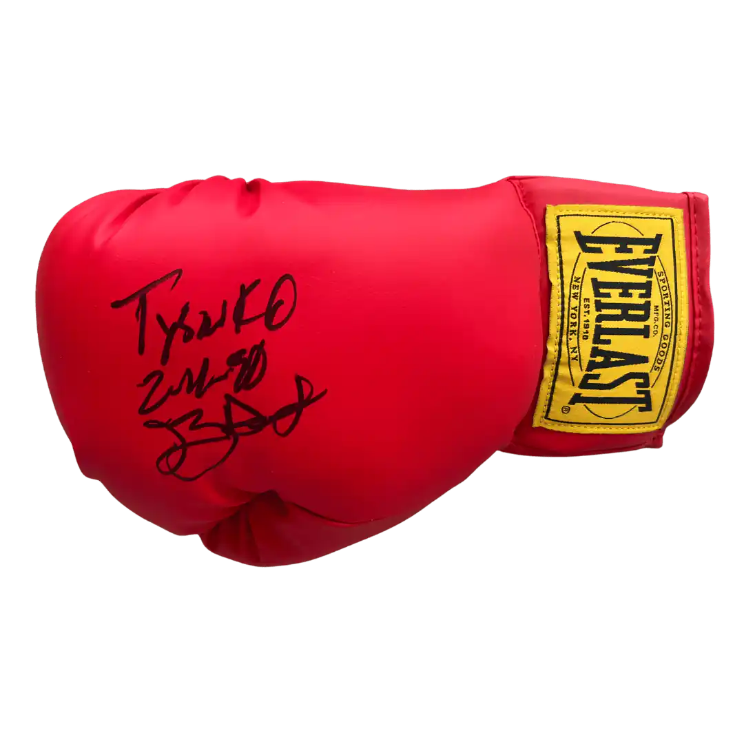 Buster Douglas Autographed Red Everlast Boxing Glove with Inscription - JSA COA (Right Hand)