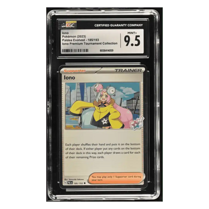 Iono CGC 9.5 2023 Pokemon Paldea Evolved Iono Premium Tournament Collection Card #185/193