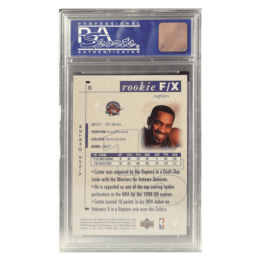 Vince Carter PSA 9 1998 Upper Deck SP Authentic #d/ 3500 Card #95
