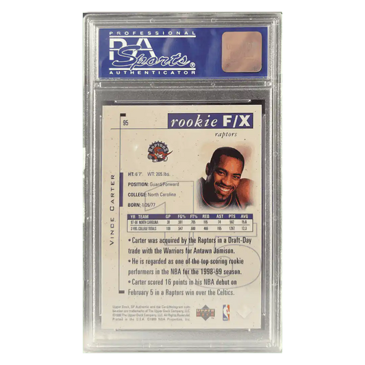 Vince Carter PSA 9 1998 Upper Deck SP Authentic #d/ 3500 Card #95