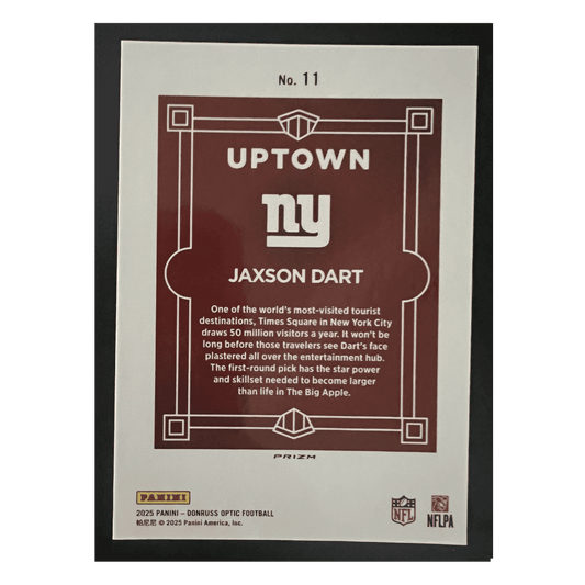 Jaxson Dart 2025 Panini Donruss Optic Uptown Rookie RC Card #11