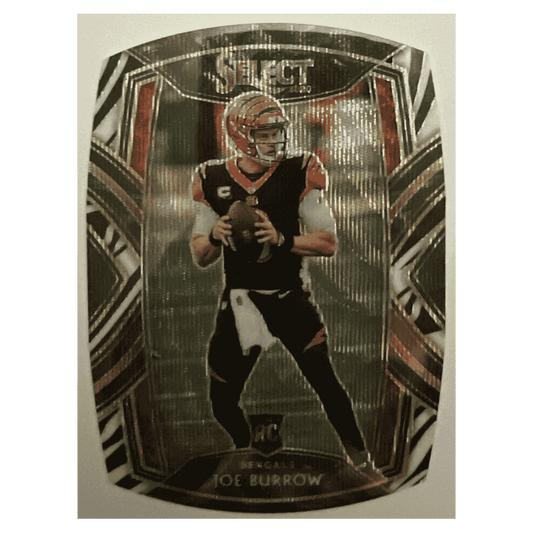 Joe Burrow 2020 Panini Select Zebra Prizm Die Cut Rookie RC Case Hit Card #246
