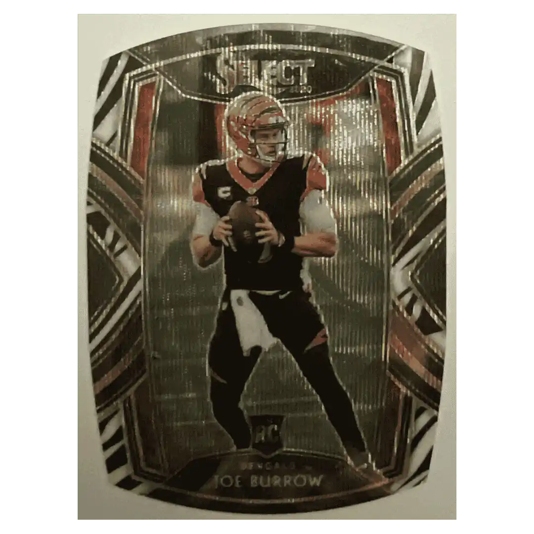 Joe Burrow 2020 Panini Select Zebra Prizm Die Cut Rookie RC Case Hit Card #246