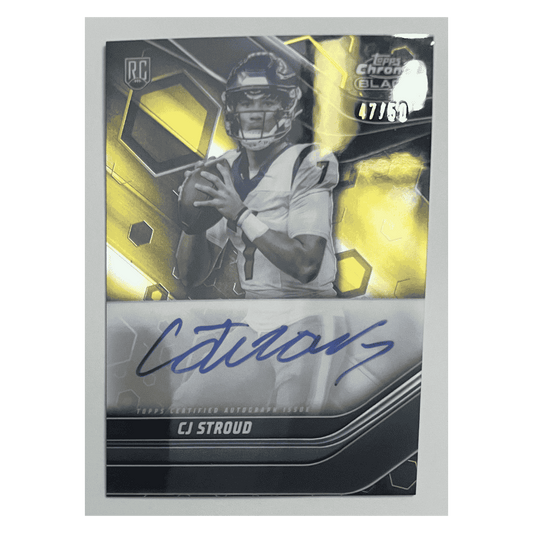 C.J. Stroud 2024 Topps Chrome Black Autograph Rookie RC #d/ 50 Card #TCBA-CS