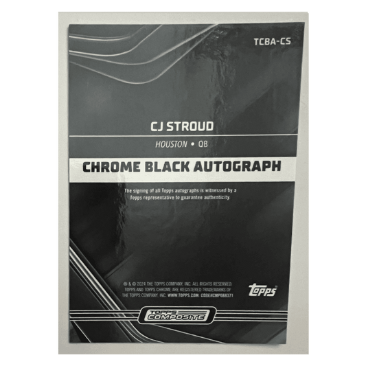 C.J. Stroud 2024 Topps Chrome Black Autograph Rookie RC #d/ 50 Card #TCBA-CS